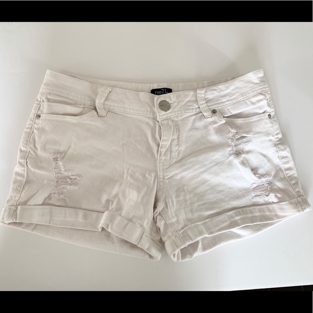 White low rise shorts